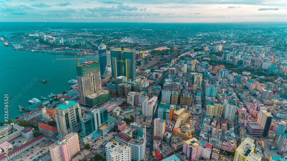 aerial view of the haven of peace, city of Dar es Salaam