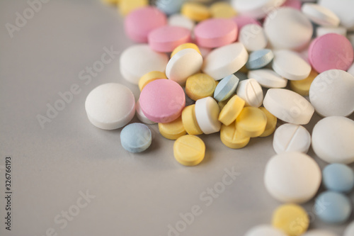 headache and toothache pills close-up