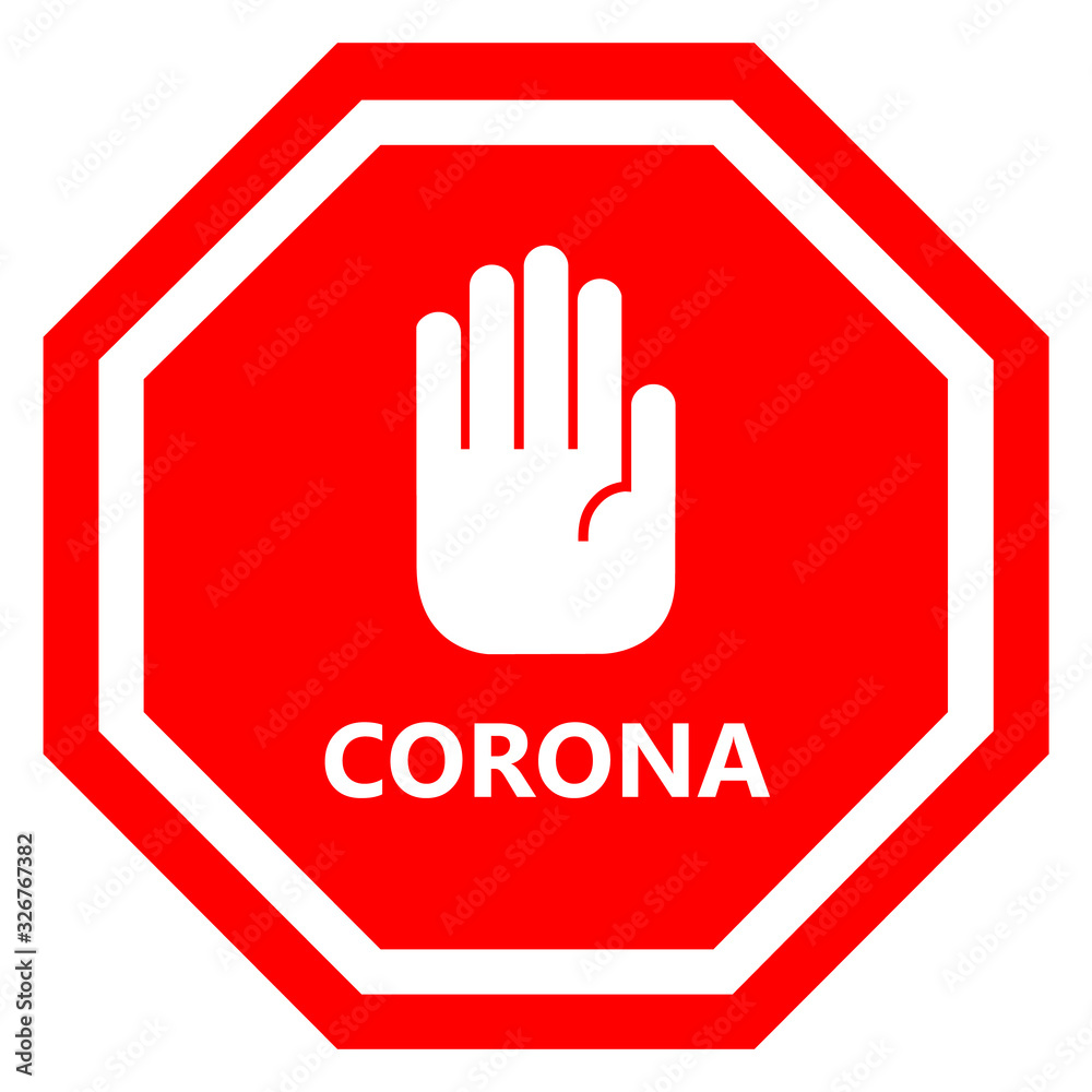 Omicron covid-19 virus danger sign. Stop corona. Alerts and warnings. - obrazy, fototapety, plakaty 