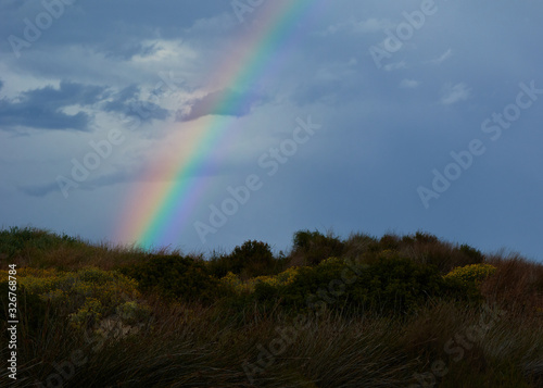 Rainbow appearing behind nature after the storm