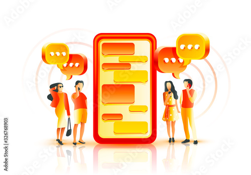 People communicate by mobile phone, chat with each other, exchange information, happy people chat.