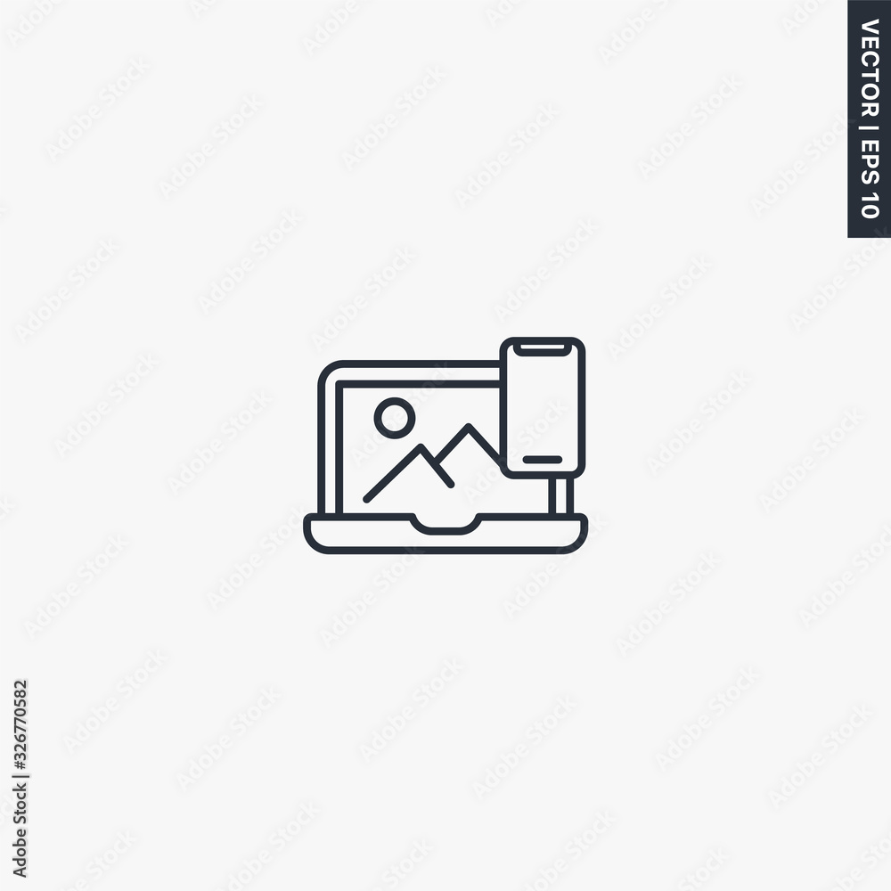 Connect device, linear style sign for mobile concept and web design Connect device, linear style sign for mobile concept and web design