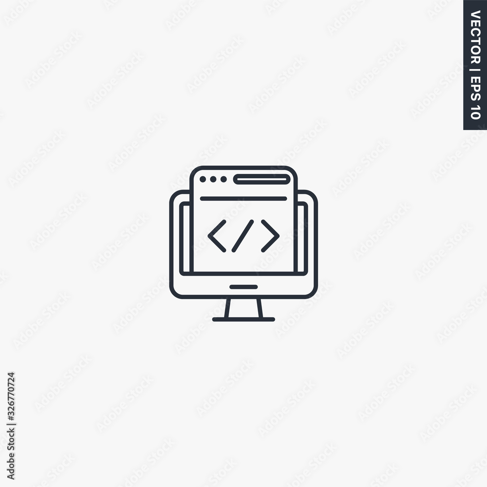 Development, linear style sign for mobile concept and web design Development, linear style sign for mobile concept and web design