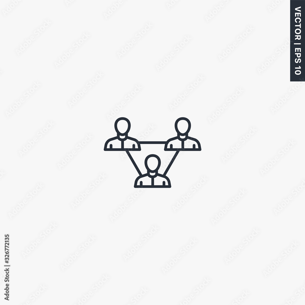 Group, linear style sign for mobile concept and web design Group, linear style sign for mobile concept and web design