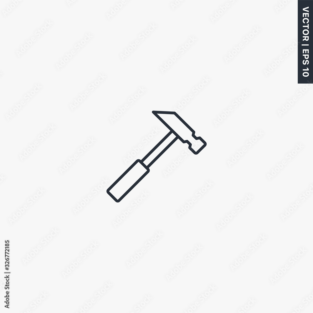 Hammer, linear style sign for mobile concept and web design Hammer, linear style sign for mobile concept and web design