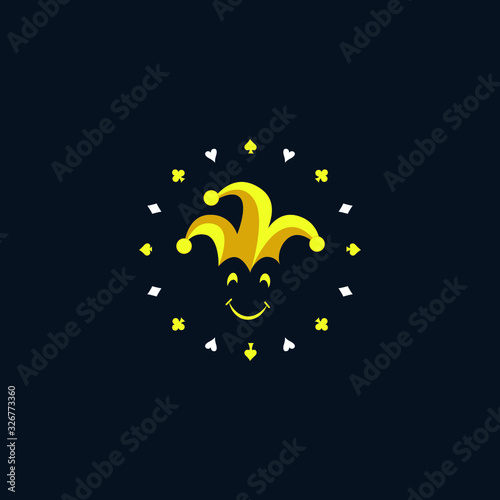 Joker Face with Hat logo vector template