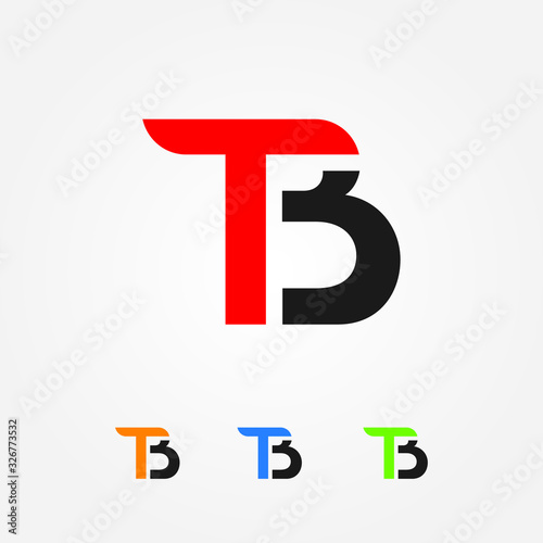 TB, T and B, BT, B and T letters logo vector template