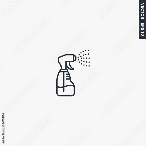 Water sprayer, linear style sign for mobile concept and web design