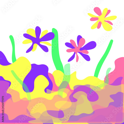 Spring abstract multicolored floral background. Vector illustration