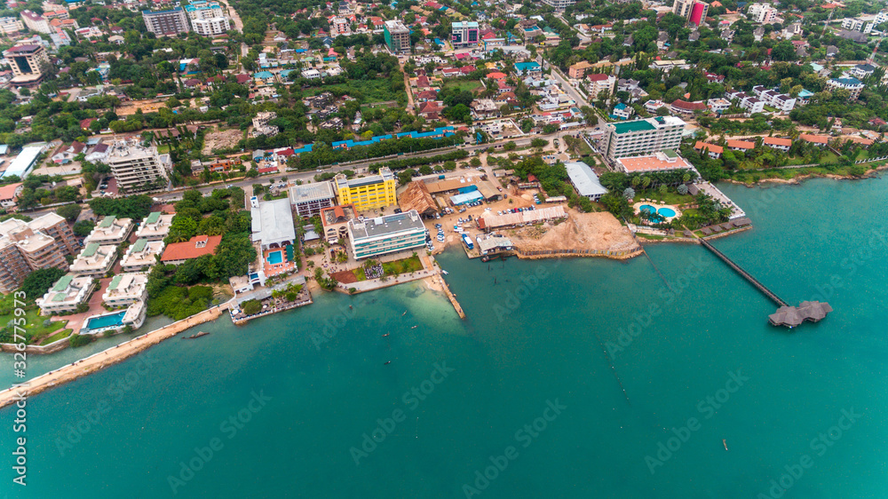 aerial view of Masaki area in Dar es Salaam, Tanzania