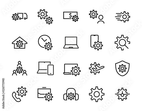 A simple set of settings and options related to Vector Line Icons. Contains icons such as set time, business, phone, and more. Editable Stroke.. 480x480