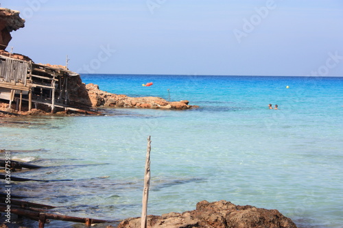 Cala Saona that is one of the most beautiful beaches of Ibiza with its crystal clear water