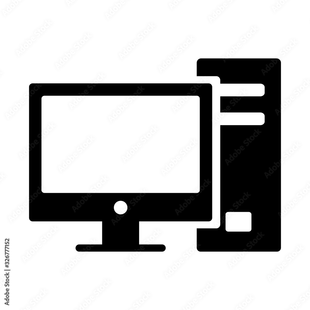 desktop computer icon vector template desktop computer icon vector template