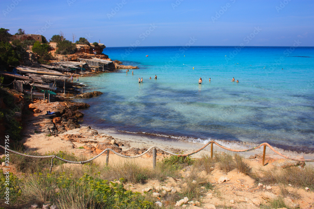 Cala Saona that is one of the most beautiful beaches of Ibiza with its crystal clear water