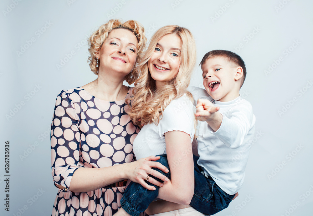 happy smiling blond family together posing cheerful on white background, generation concept. lifestyle people happy smiling blond family together posing cheerful on white background, generation concept. lifestyle people