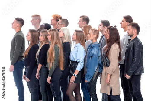 group of young people standing behind each other