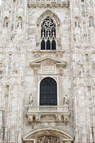 detail of cathedral Duomo in Milan, Italy