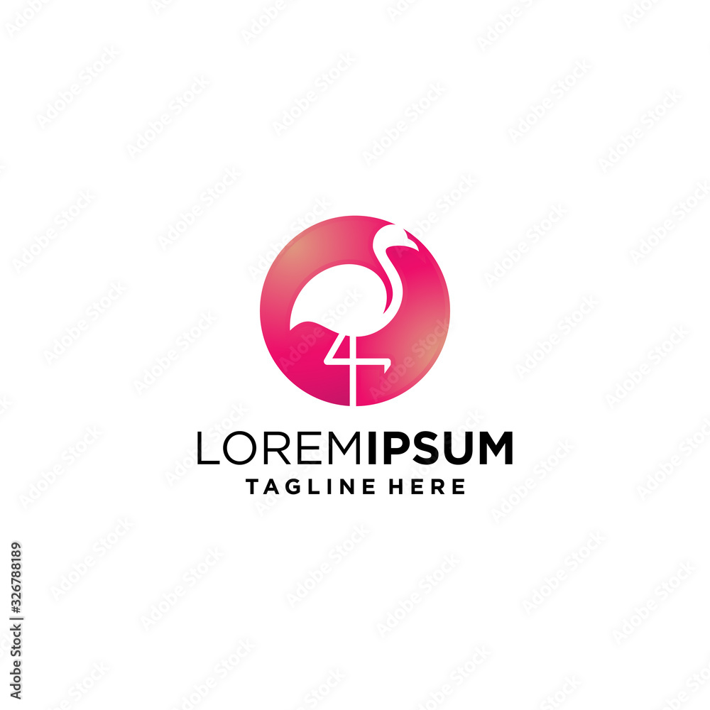 Flamingo logo design, Flamingo premium stock image Flamingo logo design, Flamingo premium stock image