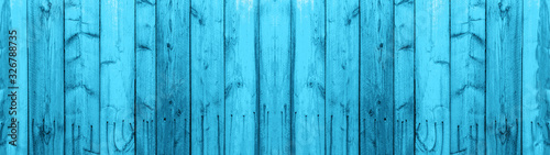 Bright blue rustic wooden texture - wood background banner panorama