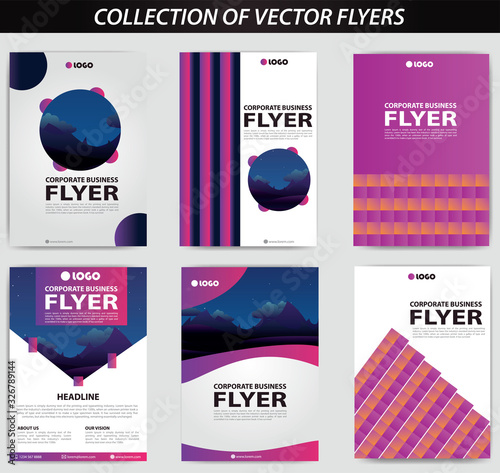 collection of flyers, mega pack brochure design template