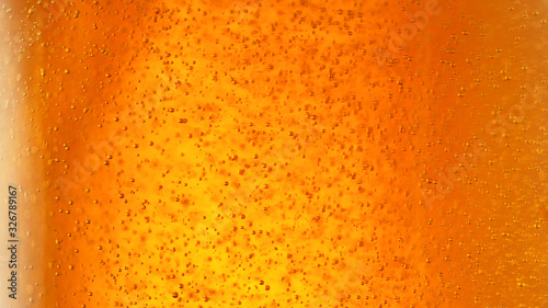 Detail of beer drink with bubbles