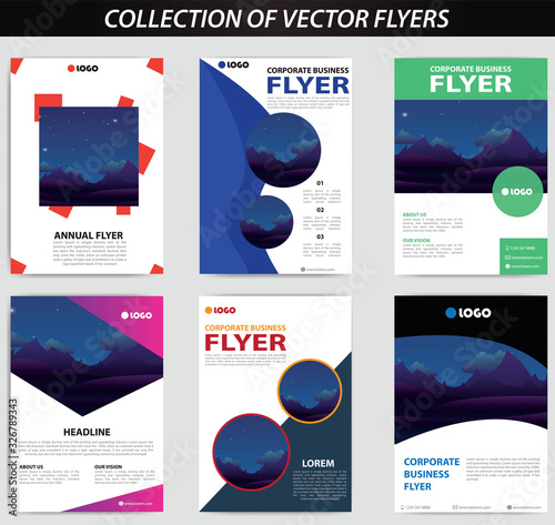 collection of flyers, mega pack brochure design template