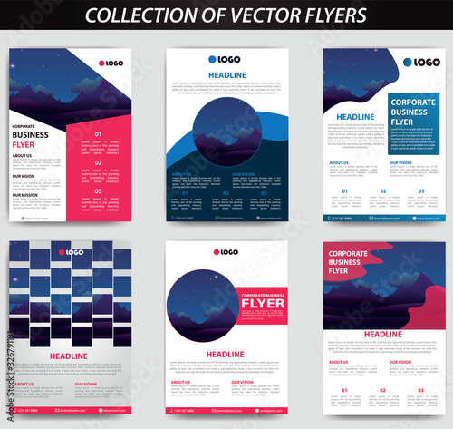 collection of flyers, mega pack brochure design template