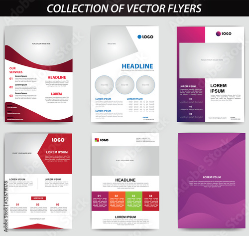 collection of flyers, mega pack brochure design template