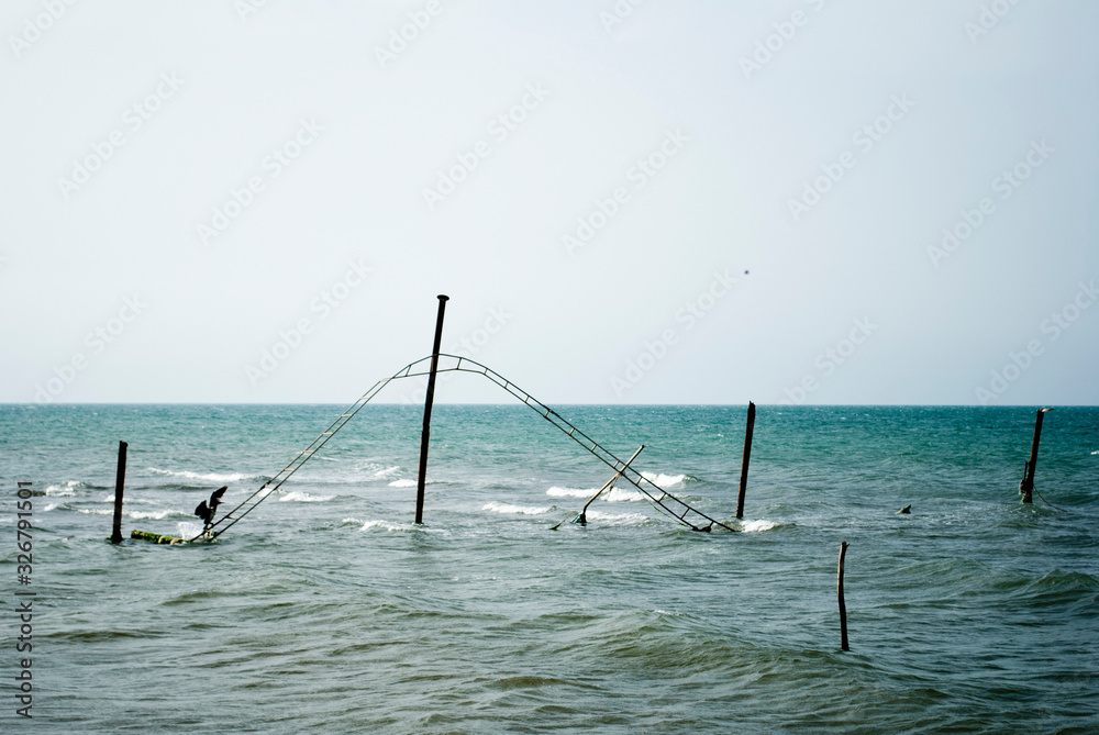 A view of the old swing in the sea