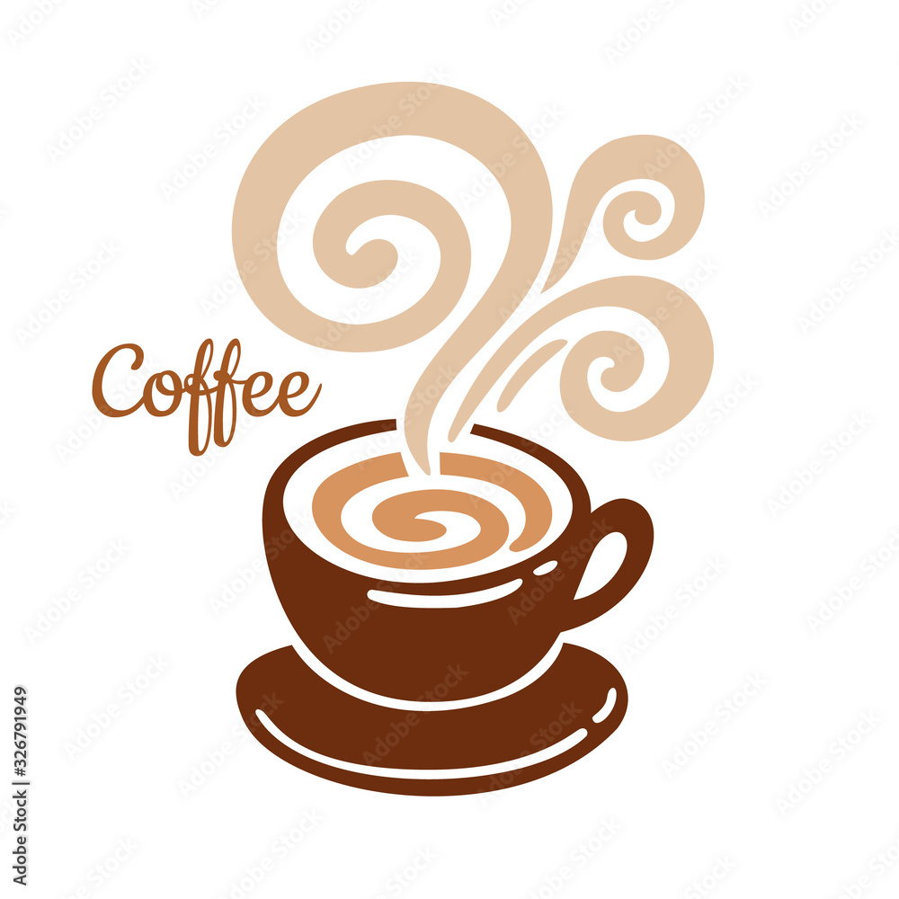 Obraz premium coffee cup icon with smoke. vector illustration