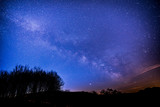 Milky Way above the Agiña forest at night from Lesaka Valley, Navarra