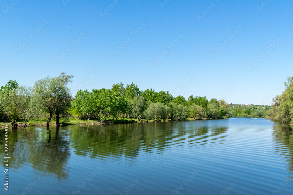 landscape with river and trees landscape with river and trees