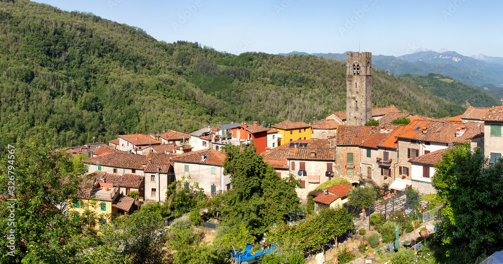 View overlooking the small rural village of Benabbio