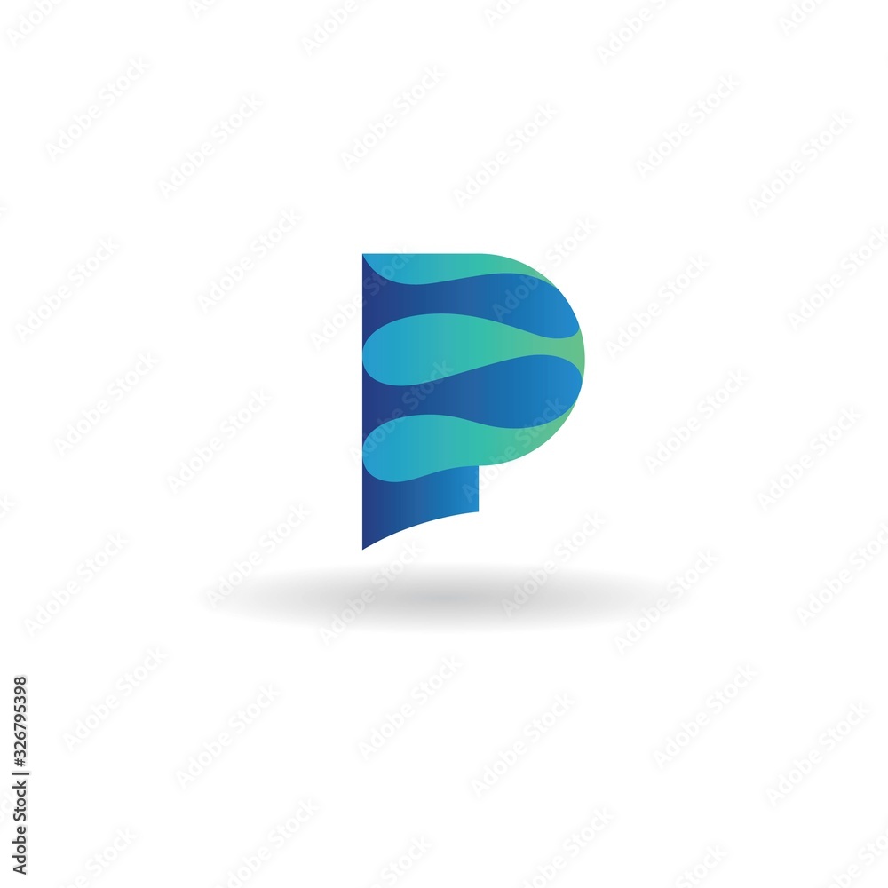 letter p abstract logo