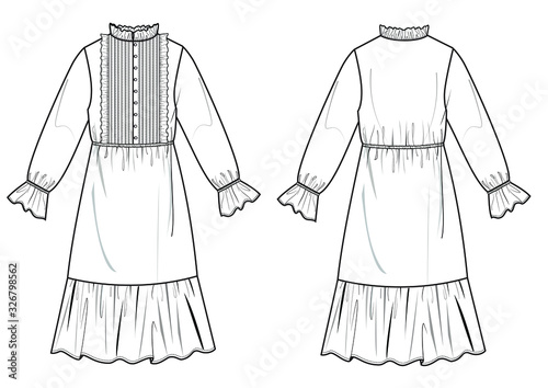 vector illustration of womens fashion design trend dress