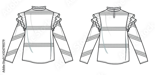 vector illustration of women fashion design blouse shirt