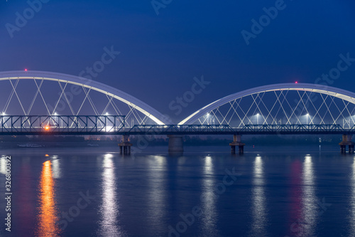 the bridge at night in novi sad © Djordje