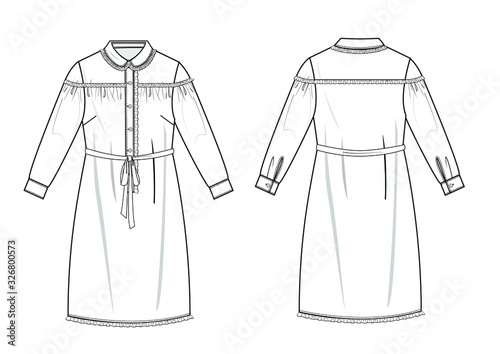 vector illustration of womens fashion trendy dress