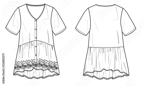 vector illustration of womens fashion design trendy dress