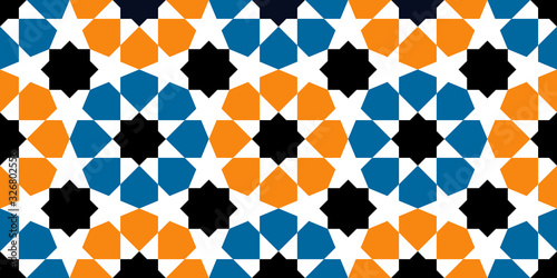 Geometrical Islamic Seamless Pattern for decoration greeting card or interior. Vector Illustration.