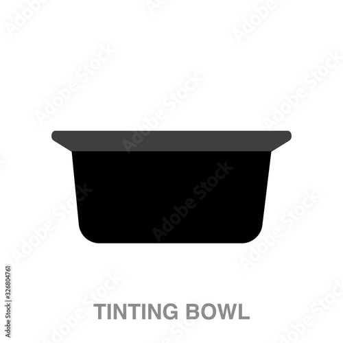 tinting bowl flat icon on white transparent background. You can be used black ant icon for several purposes.	