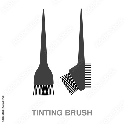 tinting brush flat icon on white transparent background. You can be used black ant icon for several purposes.	