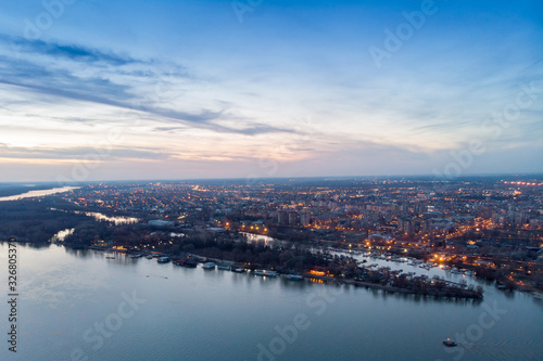panoramic view of the city Novi Sad at night