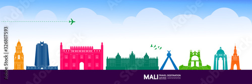 Mali travel destination grand vector illustration. 