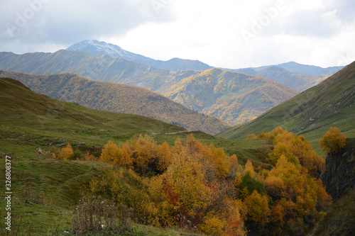 Ushguli, Georgia - October 3, 2018: Village of Ushguli in Svaneti region