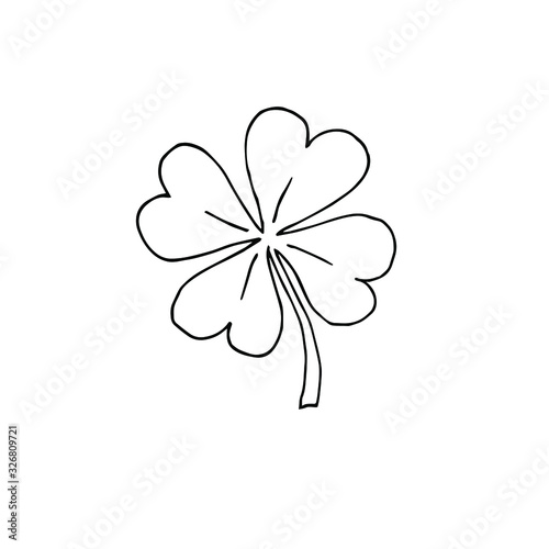 Vector hand drawn doodle sketch shamrock clover isolated on white background