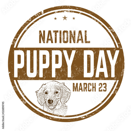 National puppy day sign or stamp