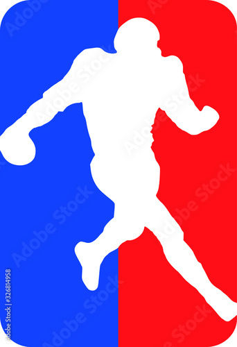 Vector logo of american football sport in red, blue and white