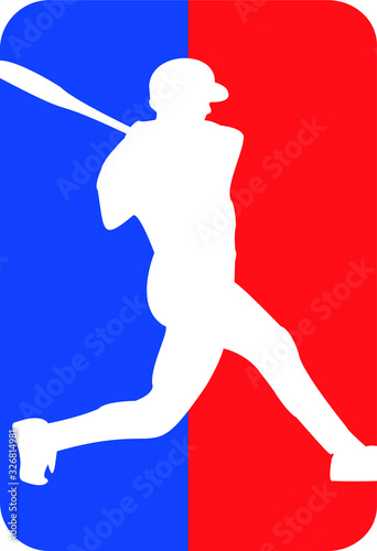 Vector logo of baseball sport in red, blue and white