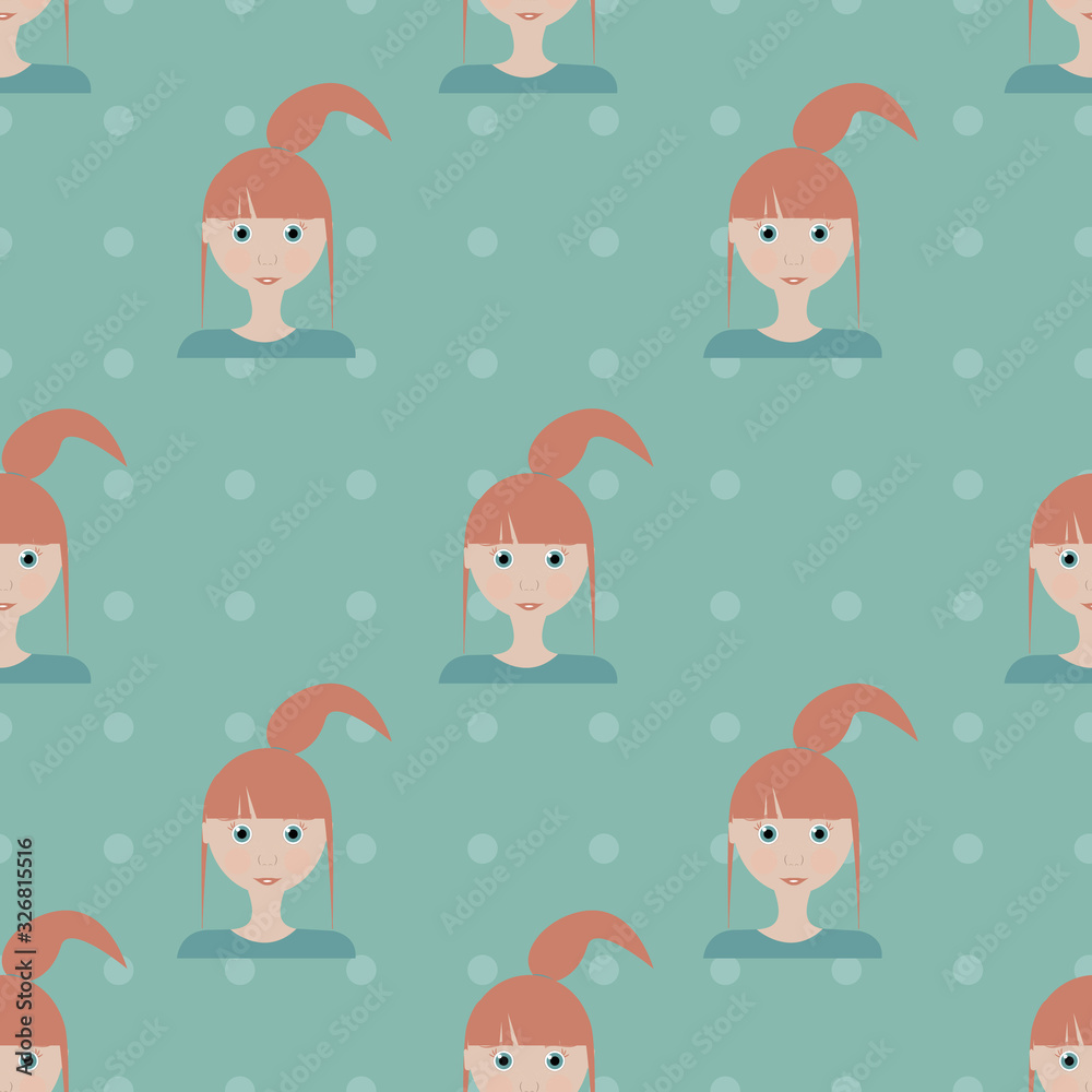 Vector repeat colorful girl pattern print background